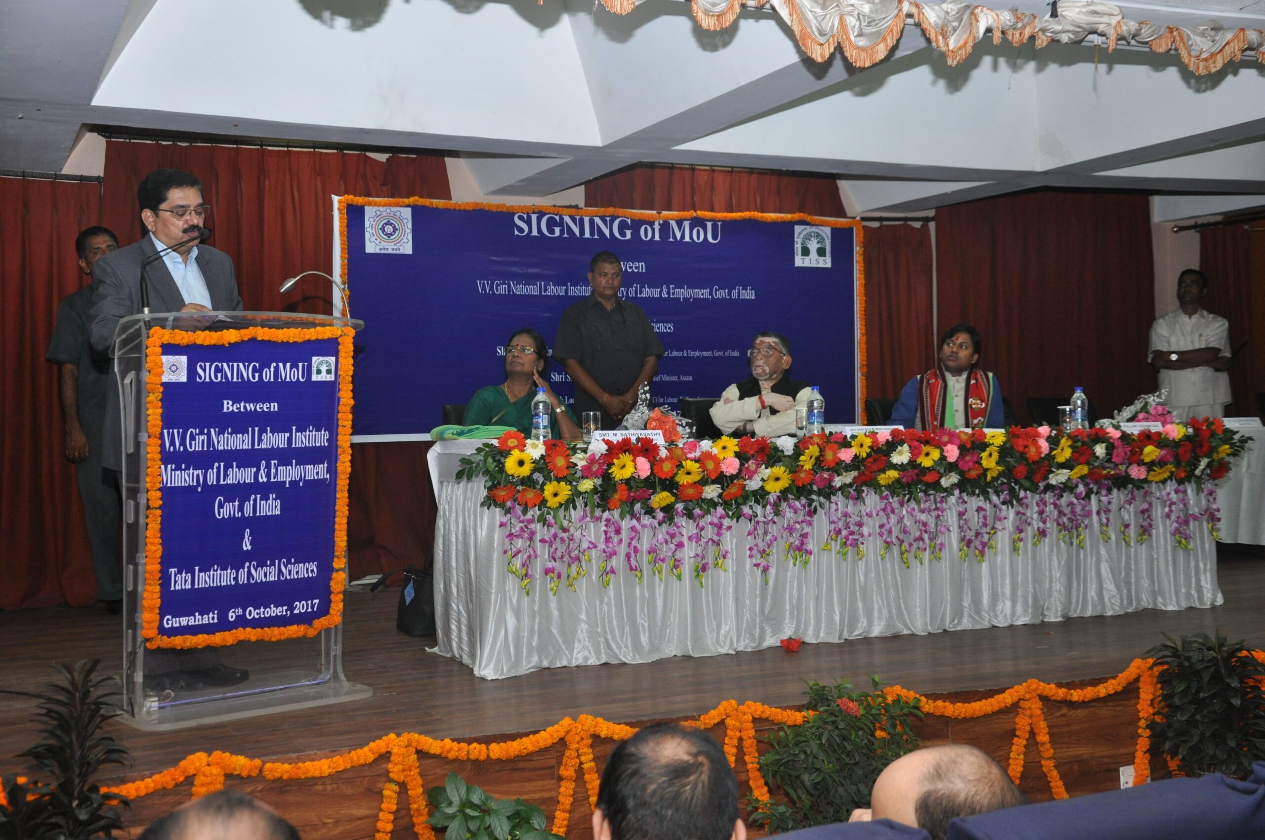 Speaking at TISS, Guwahati in presence of Shri Santosh Gangwar, Hon'ble Union Minister for Labour & Employmment